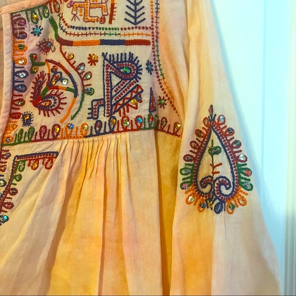 Calypso St. Barth Tie Dye Embroidered Blouse Size 0 - Picture 4 of 6